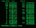 DF2 ASCII table (16 bit mode in 2 columns). Note lowercase character "o" is displayed as <O>.