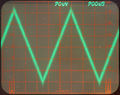 sub-millivolt triangle signal through 7A22, BW=1 MHz