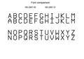 Font comparison 1984 vs 1986 EPROM readout