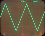 sub-millivolt triangle signal displayed through 7A22, BW=100 kHz