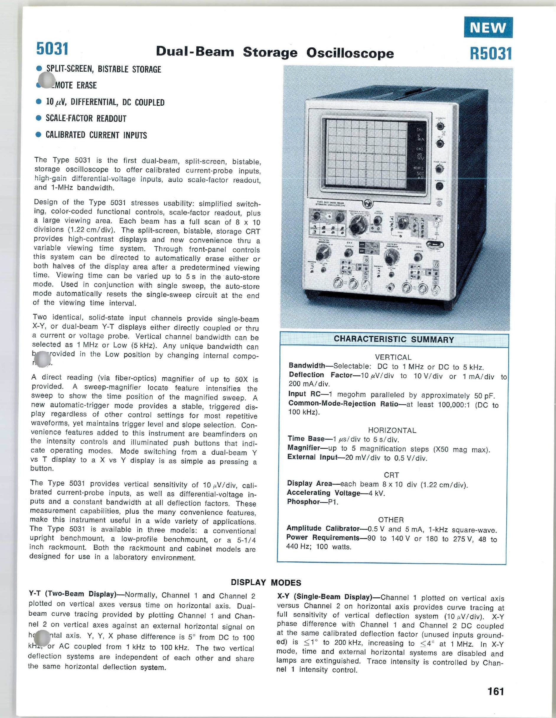 Models 5030/5031 in 1970 catalog (PDF, 8 pages)