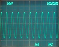 7D14 screen picture - 500 MHz signal (7A19, 7B92A, 7904)