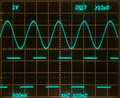 A 7704 displaying the output of a function generator.